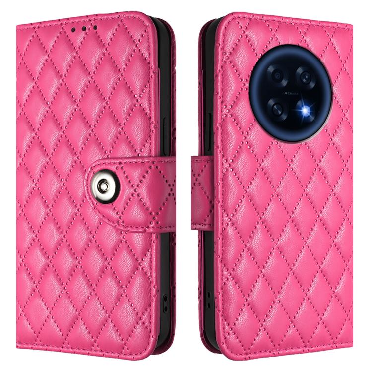 For OPPO A6 GT 5G Rhombic Texture Flip Leather Phone Case with Lanyard