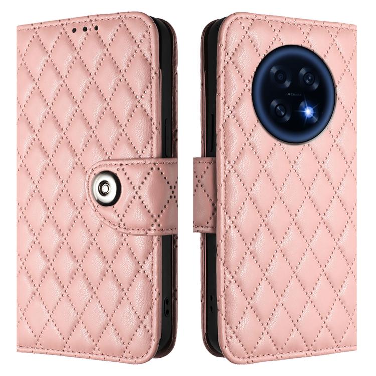 For OPPO A6 GT 5G Rhombic Texture Flip Leather Phone Case with Lanyard