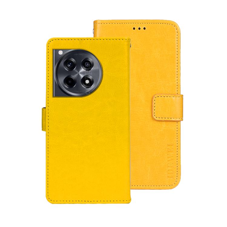 For OnePlus 12R idewei Crazy Horse Texture Leather Phone Case