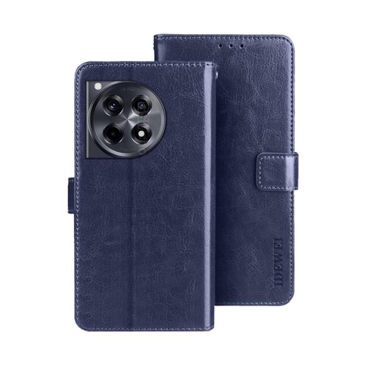 For OnePlus 12R idewei Crazy Horse Texture Leather Phone Case