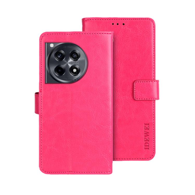 For OnePlus 12R idewei Crazy Horse Texture Leather Phone Case