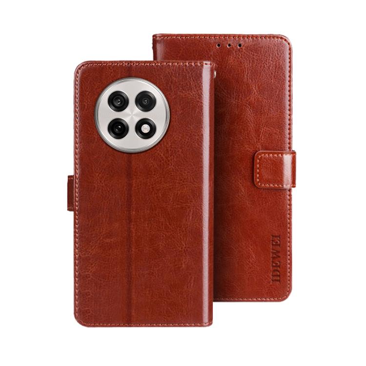 For OnePlus 13R idewei Crazy Horse Texture Leather Phone Case