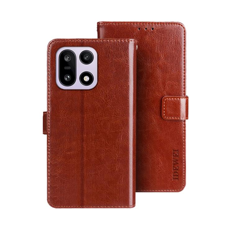 For OnePlus 15 idewei Crazy Horse Texture Leather Phone Case