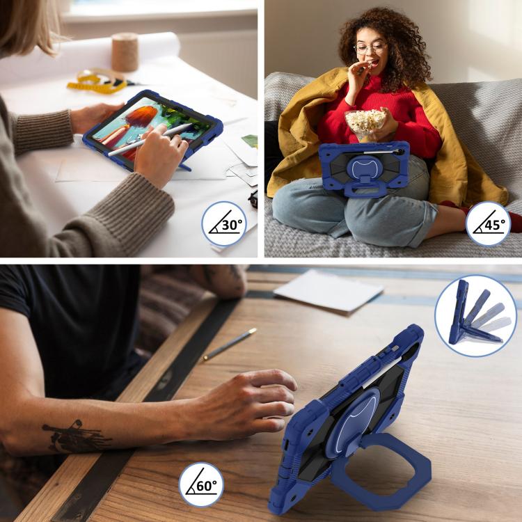 For Samsung Galaxy Tab S10 FE / S9 Contrast Color Robot Silicone Hybrid PC Tablet Case