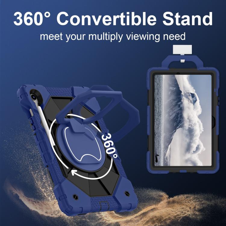For Samsung Galaxy Tab S10 FE / S9 Contrast Color Robot Silicone Hybrid PC Tablet Case