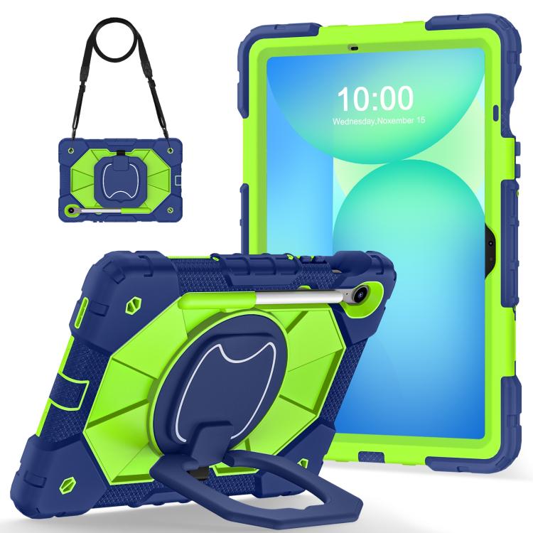 For Samsung Galaxy Tab S10 FE / S9 Contrast Color Robot Silicone Hybrid PC Tablet Case