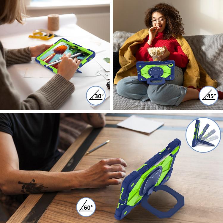 For Samsung Galaxy Tab S10 FE / S9 Contrast Color Robot Silicone Hybrid PC Tablet Case