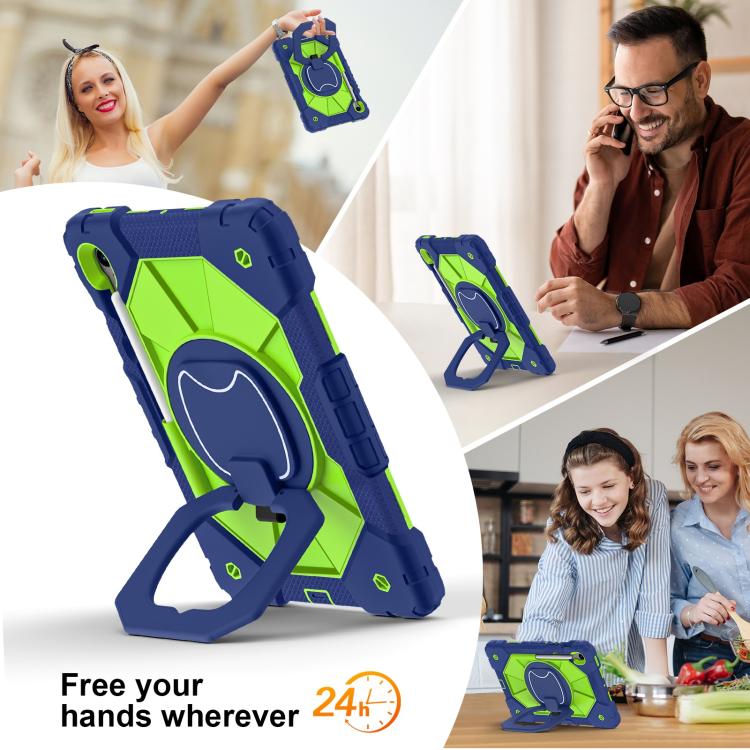For Samsung Galaxy Tab S10 FE / S9 Contrast Color Robot Silicone Hybrid PC Tablet Case