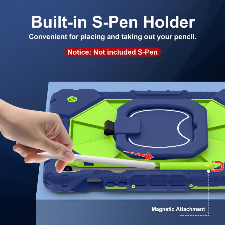 For Samsung Galaxy Tab S10 FE / S9 Contrast Color Robot Silicone Hybrid PC Tablet Case