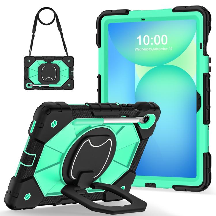 For Samsung Galaxy Tab S10 FE / S9 Contrast Color Robot Silicone Hybrid PC Tablet Case
