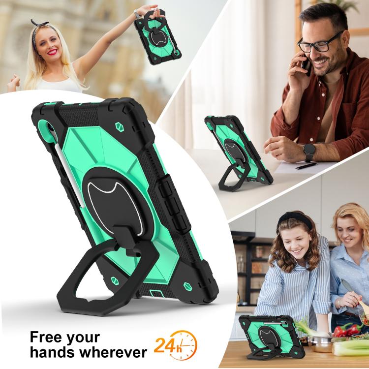 For Samsung Galaxy Tab S10 FE / S9 Contrast Color Robot Silicone Hybrid PC Tablet Case