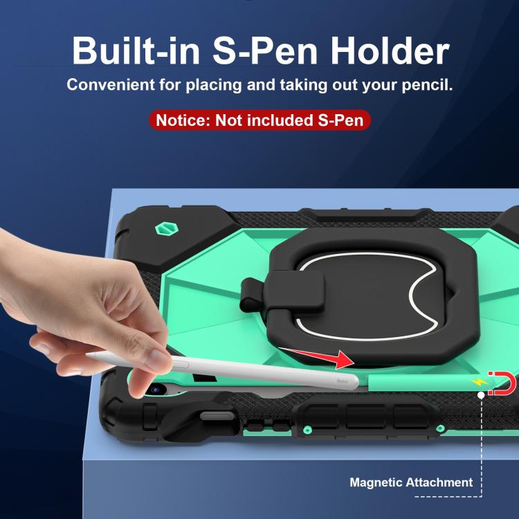 For Samsung Galaxy Tab S10 FE / S9 Contrast Color Robot Silicone Hybrid PC Tablet Case