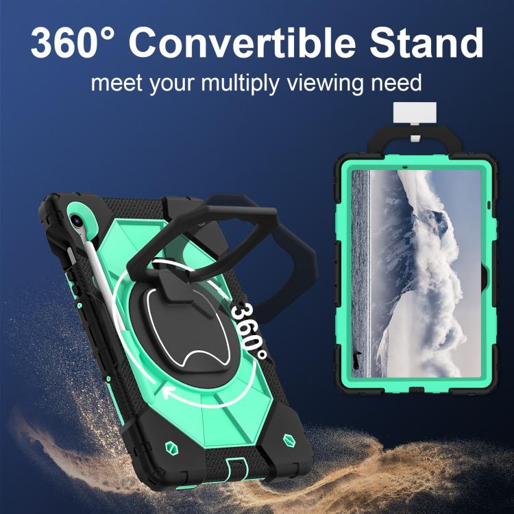 For Samsung Galaxy Tab S10 FE / S9 Contrast Color Robot Silicone Hybrid PC Tablet Case