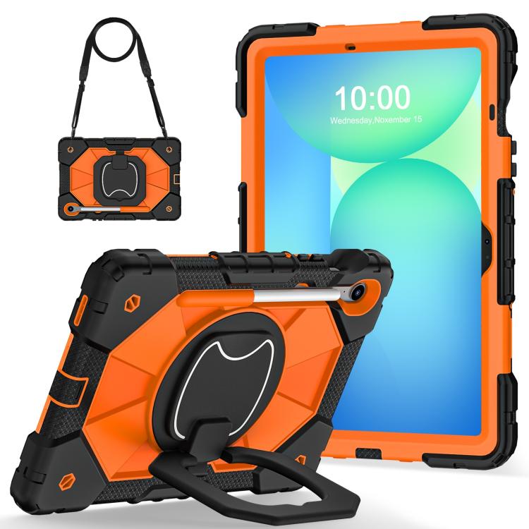 For Samsung Galaxy Tab S10 FE / S9 Contrast Color Robot Silicone Hybrid PC Tablet Case