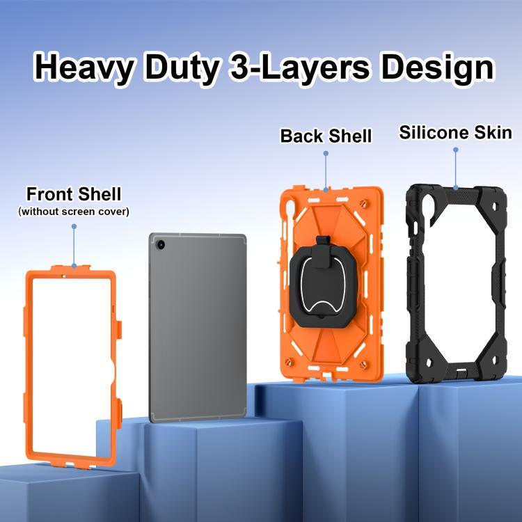 For Samsung Galaxy Tab S10 FE / S9 Contrast Color Robot Silicone Hybrid PC Tablet Case