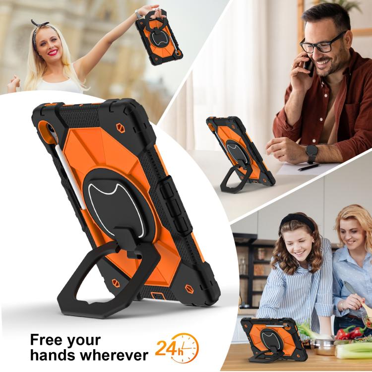 For Samsung Galaxy Tab S10 FE / S9 Contrast Color Robot Silicone Hybrid PC Tablet Case