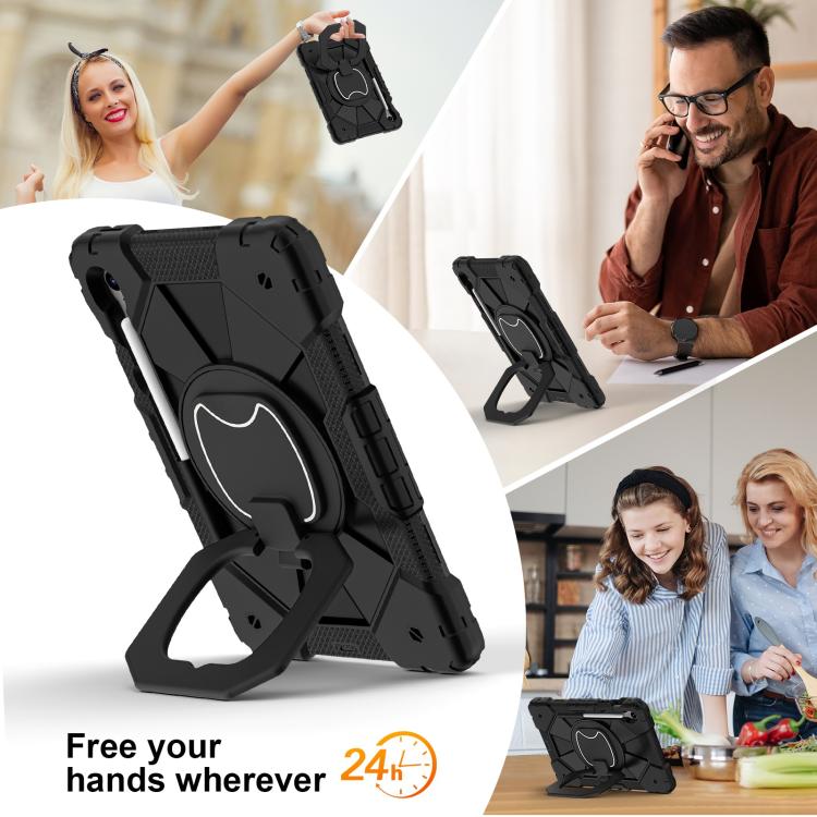 For Samsung Galaxy Tab S10 FE / S9 Contrast Color Robot Silicone Hybrid PC Tablet Case