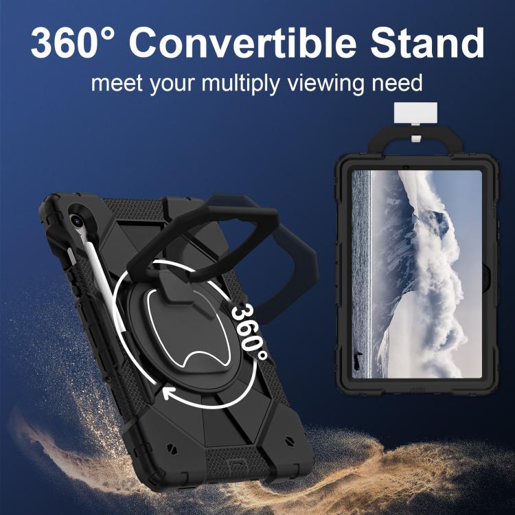 For Samsung Galaxy Tab S10 FE / S9 Contrast Color Robot Silicone Hybrid PC Tablet Case