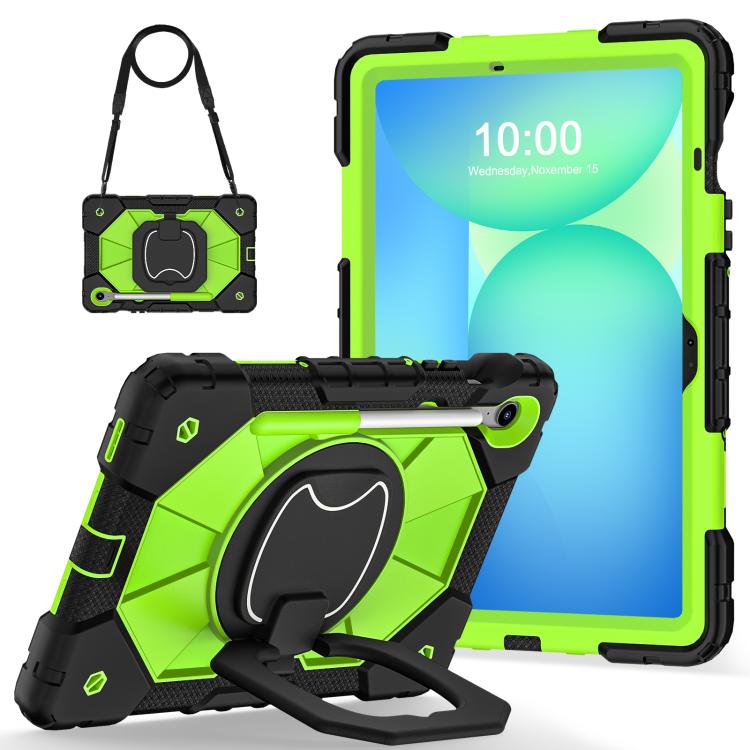 For Samsung Galaxy Tab S10 FE / S9 Contrast Color Robot Silicone Hybrid PC Tablet Case
