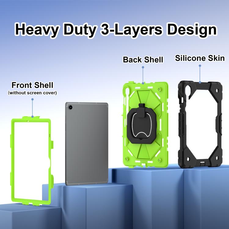 For Samsung Galaxy Tab S10 FE / S9 Contrast Color Robot Silicone Hybrid PC Tablet Case