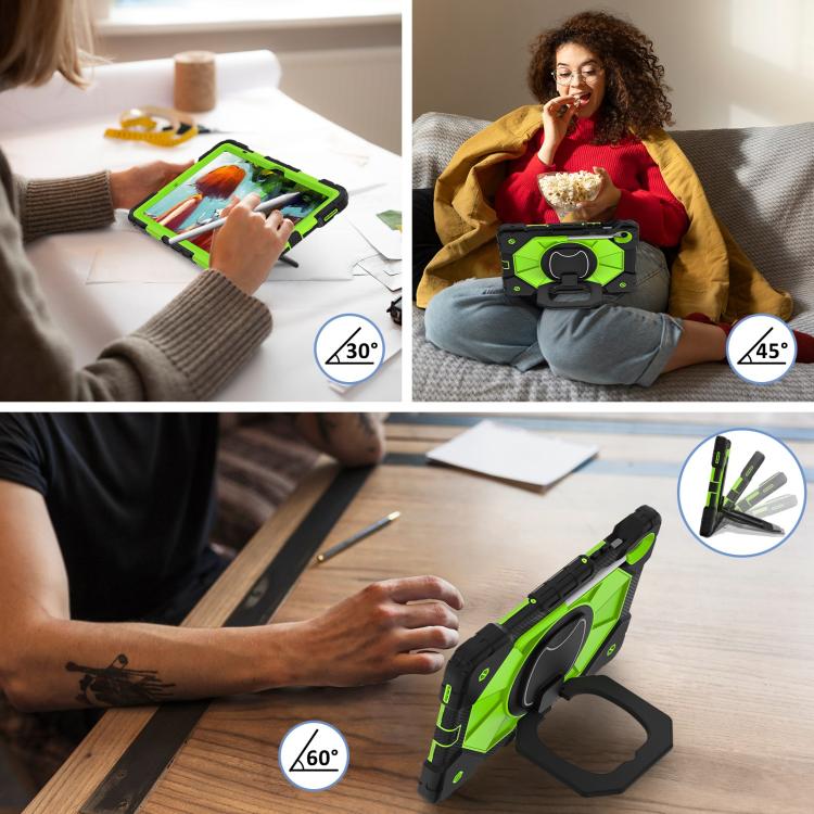 For Samsung Galaxy Tab S10 FE / S9 Contrast Color Robot Silicone Hybrid PC Tablet Case