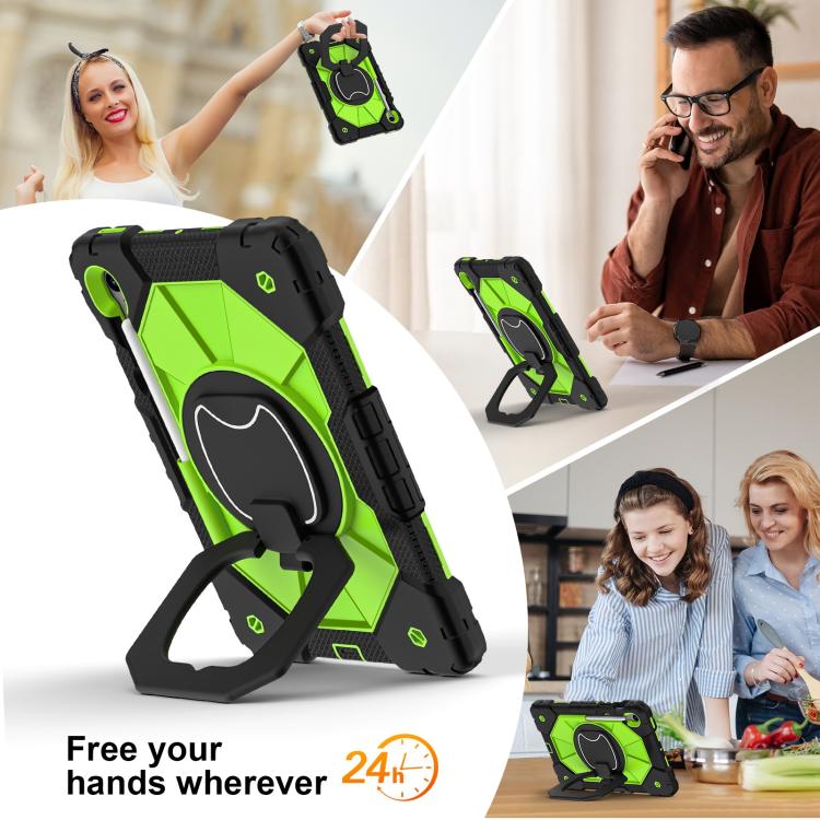 For Samsung Galaxy Tab S10 FE / S9 Contrast Color Robot Silicone Hybrid PC Tablet Case