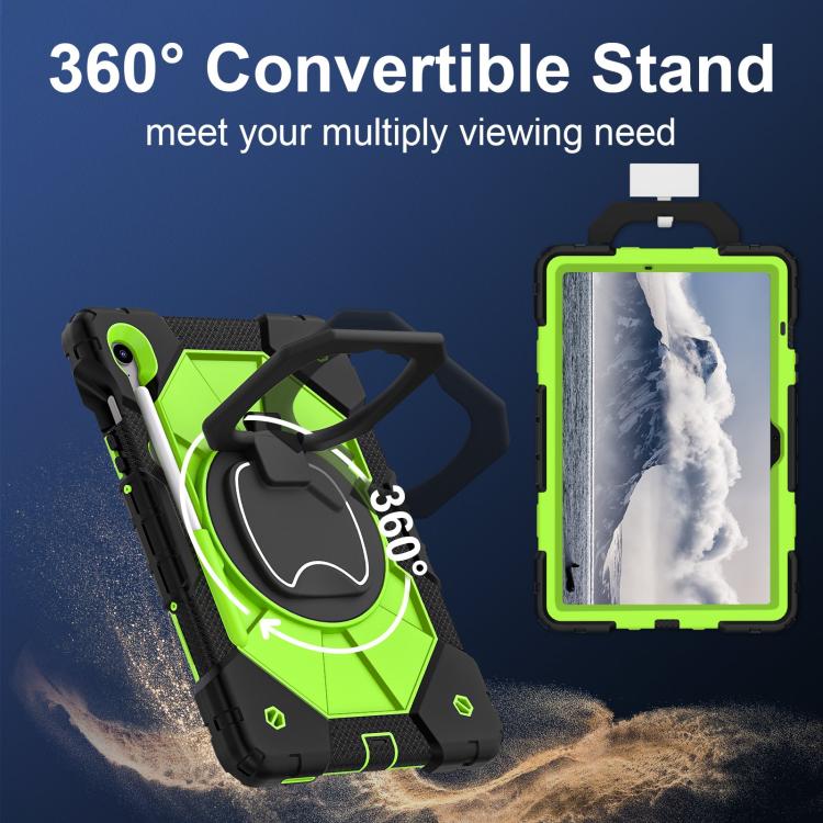For Samsung Galaxy Tab S10 FE / S9 Contrast Color Robot Silicone Hybrid PC Tablet Case