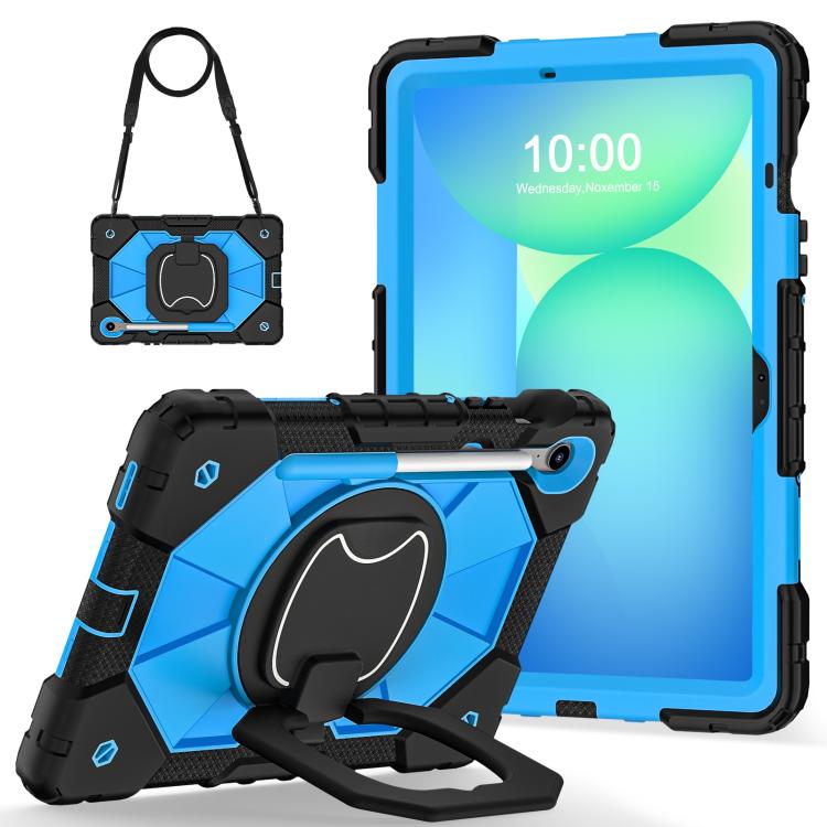 For Samsung Galaxy Tab S10 FE / S9 Contrast Color Robot Silicone Hybrid PC Tablet Case