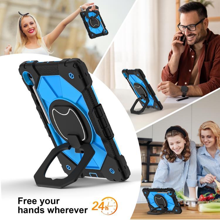 For Samsung Galaxy Tab S10 FE / S9 Contrast Color Robot Silicone Hybrid PC Tablet Case