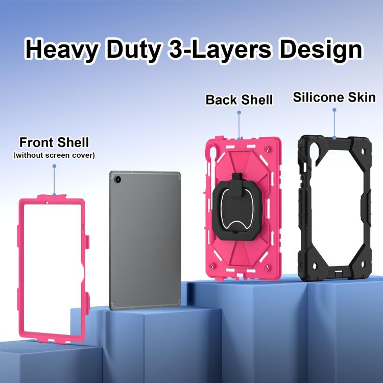 For Samsung Galaxy Tab S10 FE / S9 Contrast Color Robot Silicone Hybrid PC Tablet Case