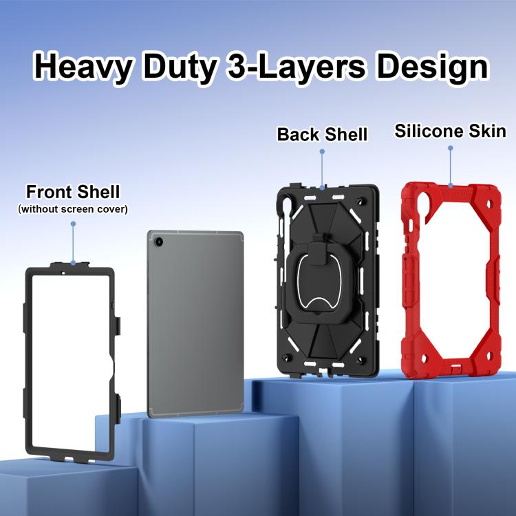 For Samsung Galaxy Tab S10 FE / S9 Contrast Color Robot Silicone Hybrid PC Tablet Case