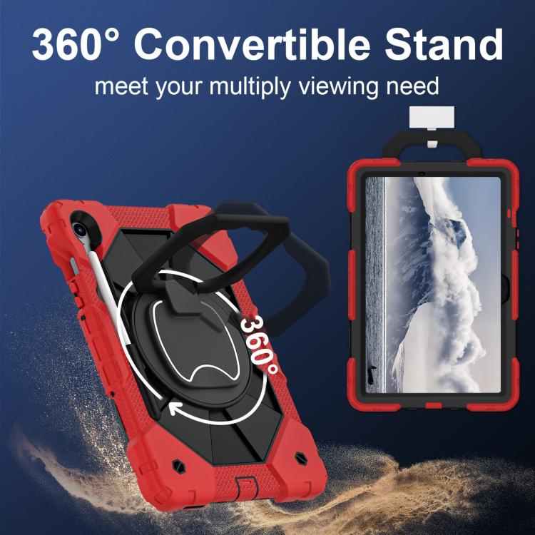 For Samsung Galaxy Tab S10 FE / S9 Contrast Color Robot Silicone Hybrid PC Tablet Case