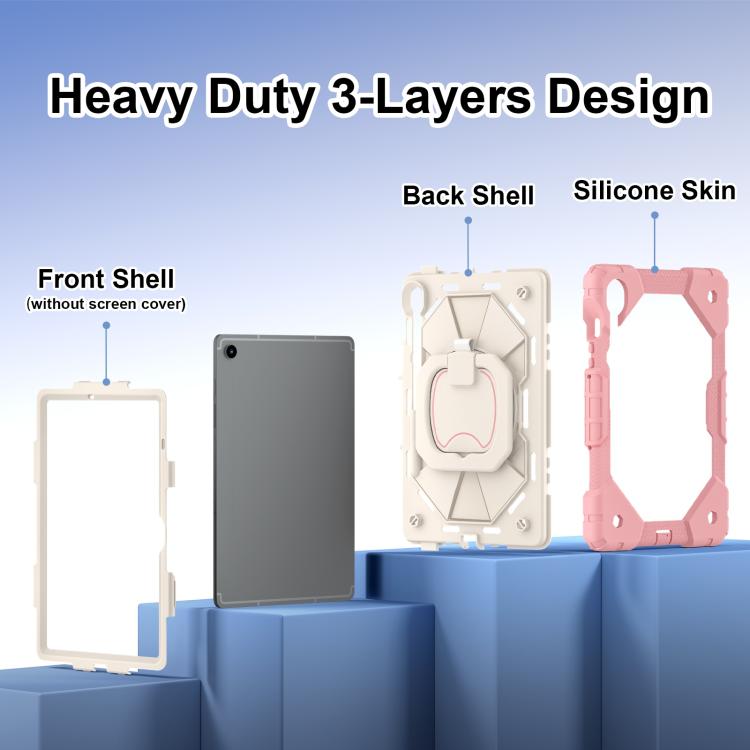 For Samsung Galaxy Tab S10 FE / S9 Contrast Color Robot Silicone Hybrid PC Tablet Case