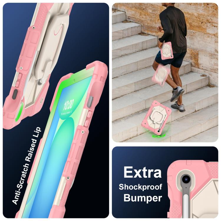 For Samsung Galaxy Tab S10 FE / S9 Contrast Color Robot Silicone Hybrid PC Tablet Case