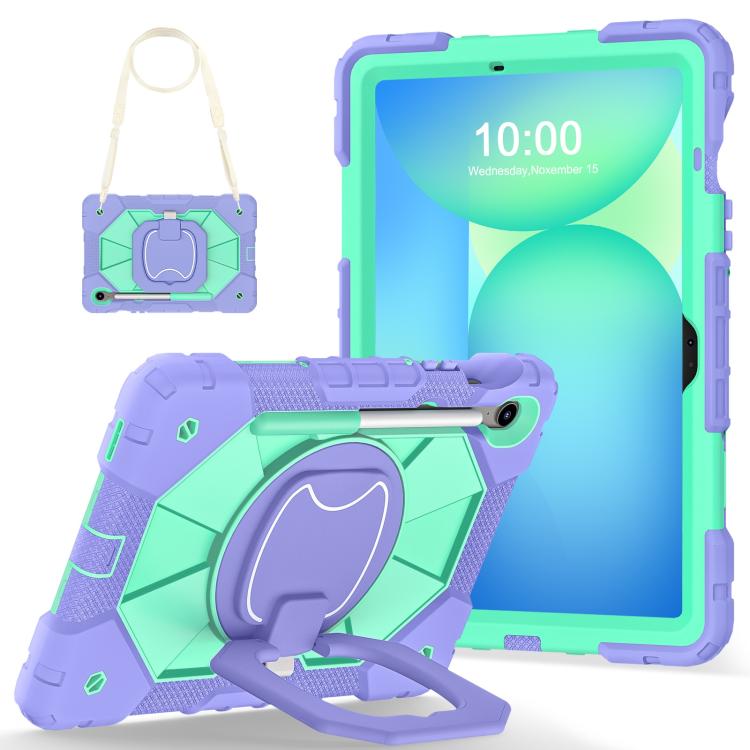 For Samsung Galaxy Tab S10 FE / S9 Contrast Color Robot Silicone Hybrid PC Tablet Case