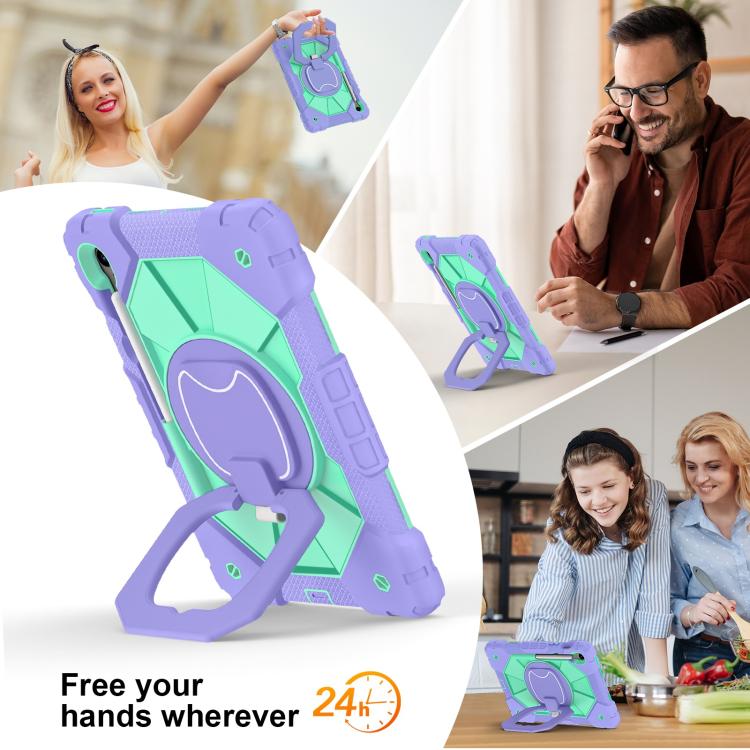 For Samsung Galaxy Tab S10 FE / S9 Contrast Color Robot Silicone Hybrid PC Tablet Case