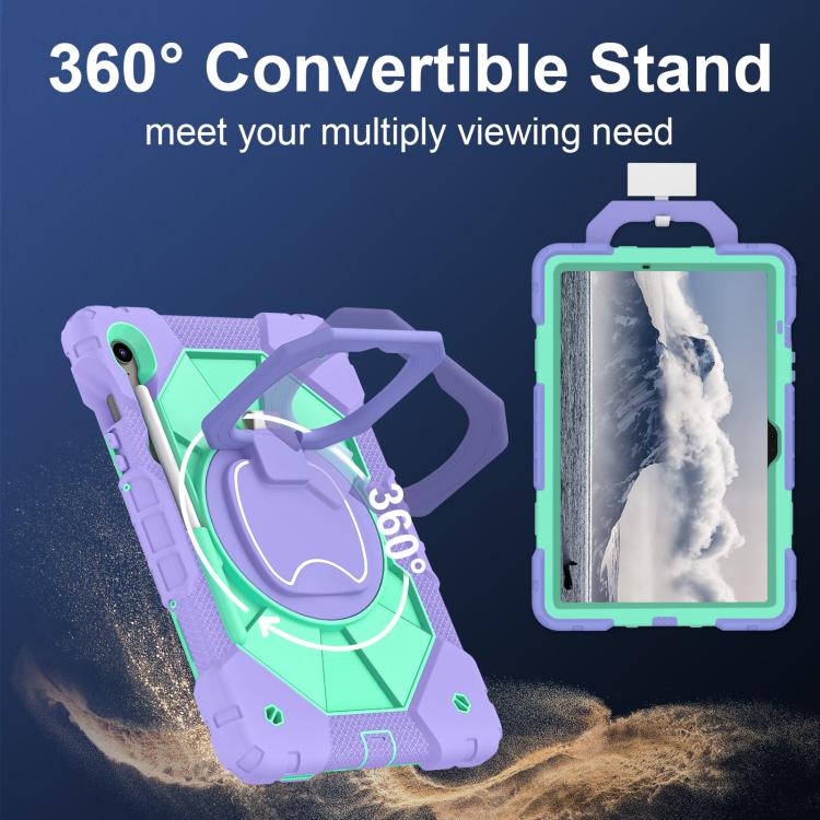 For Samsung Galaxy Tab S10 FE / S9 Contrast Color Robot Silicone Hybrid PC Tablet Case