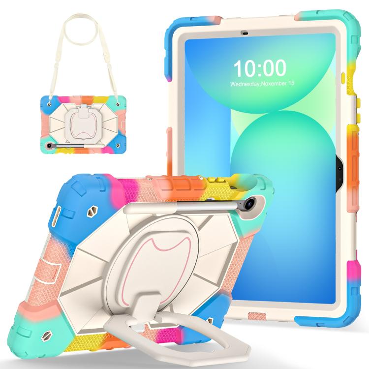 For Samsung Galaxy Tab S10 FE / S9 Contrast Color Robot Silicone Hybrid PC Tablet Case