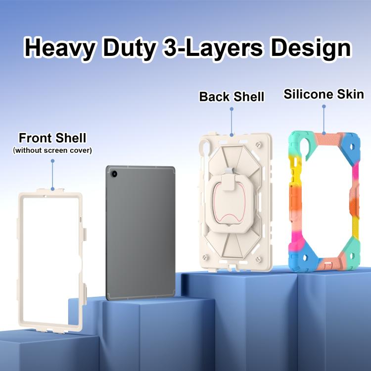 For Samsung Galaxy Tab S10 FE / S9 Contrast Color Robot Silicone Hybrid PC Tablet Case