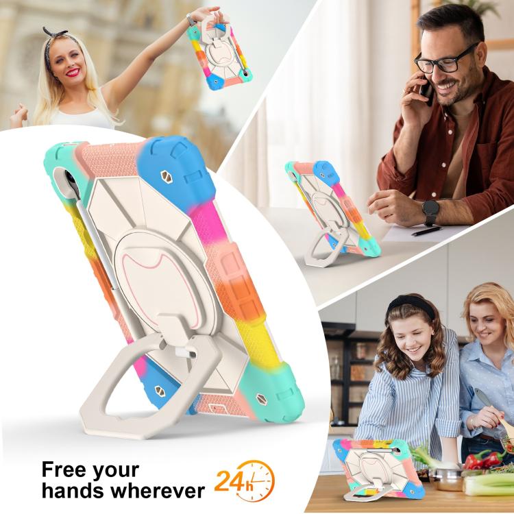 For Samsung Galaxy Tab S10 FE / S9 Contrast Color Robot Silicone Hybrid PC Tablet Case