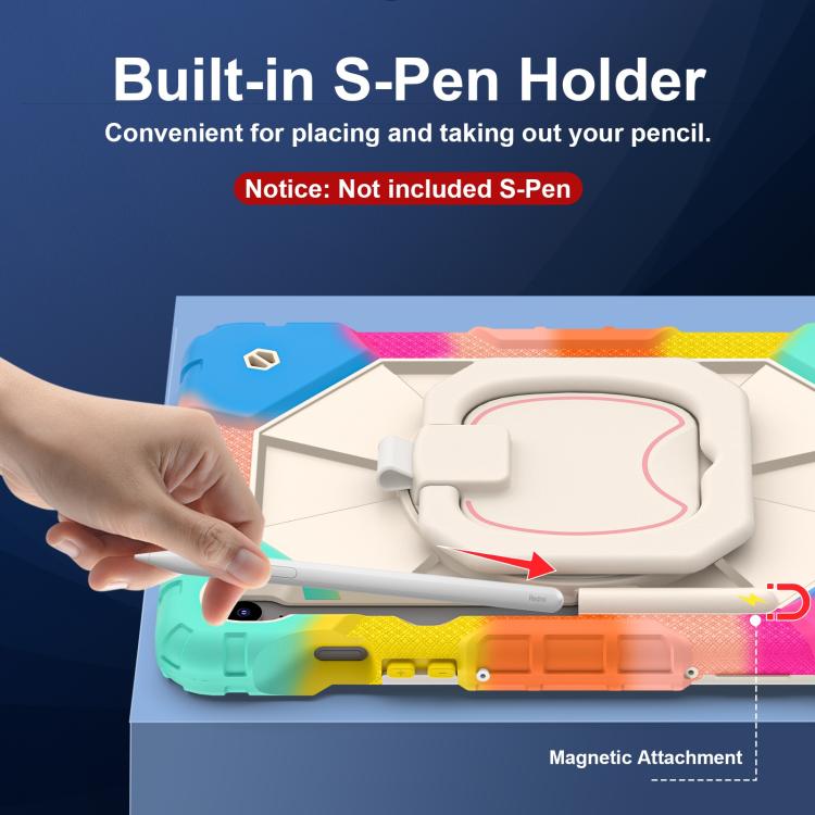 For Samsung Galaxy Tab S10 FE / S9 Contrast Color Robot Silicone Hybrid PC Tablet Case