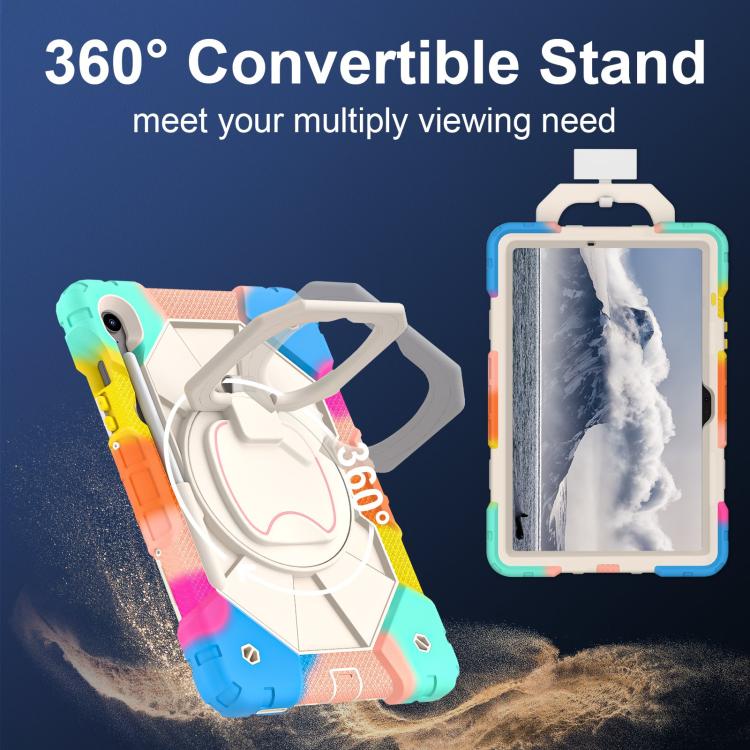 For Samsung Galaxy Tab S10 FE / S9 Contrast Color Robot Silicone Hybrid PC Tablet Case