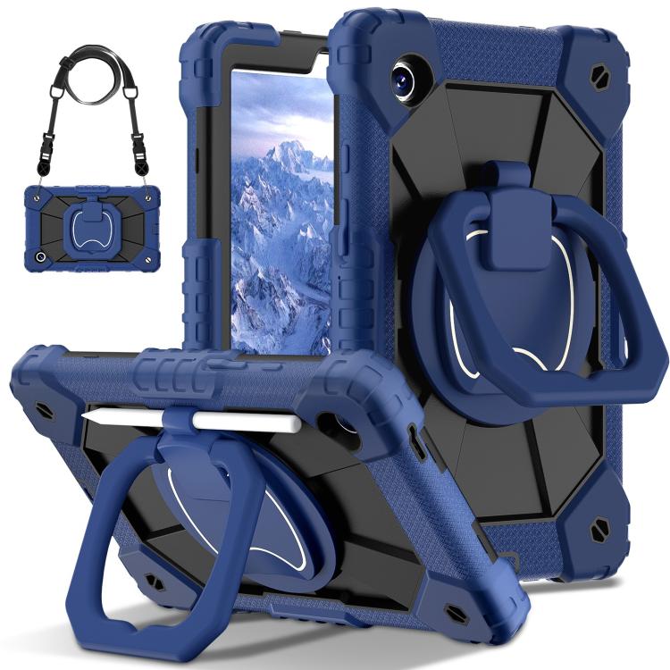 For Samsung Galaxy Tab A11 Contrast Color Robot Silicone Hybrid PC Tablet Case