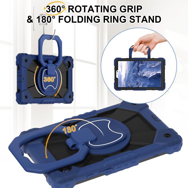 For Samsung Galaxy Tab A11 Contrast Color Robot Silicone Hybrid PC Tablet Case