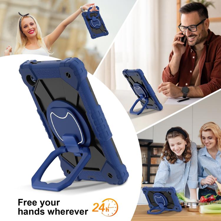 For Samsung Galaxy Tab A11 Contrast Color Robot Silicone Hybrid PC Tablet Case