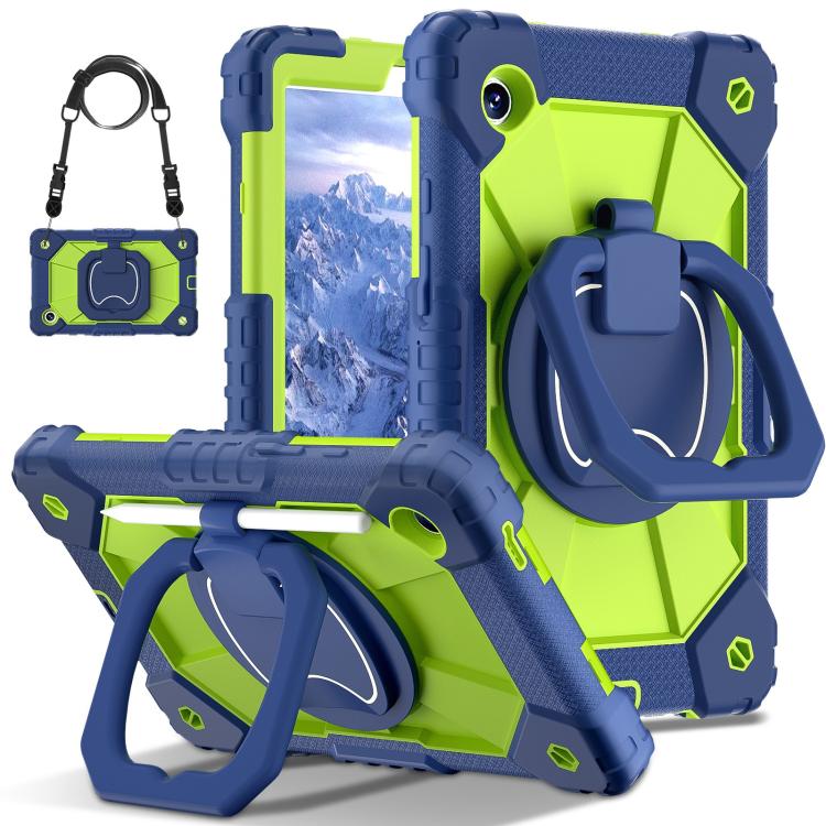 For Samsung Galaxy Tab A11 Contrast Color Robot Silicone Hybrid PC Tablet Case