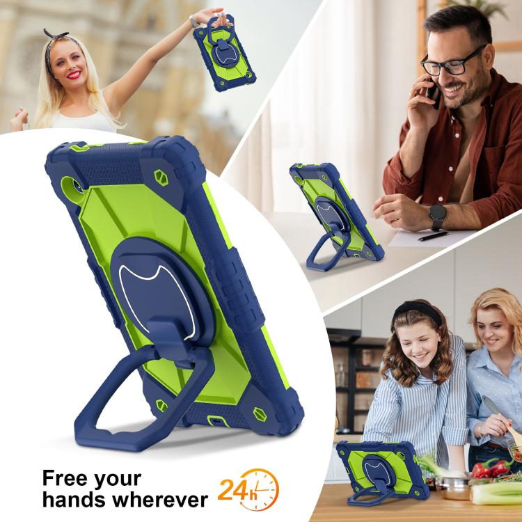 For Samsung Galaxy Tab A11 Contrast Color Robot Silicone Hybrid PC Tablet Case