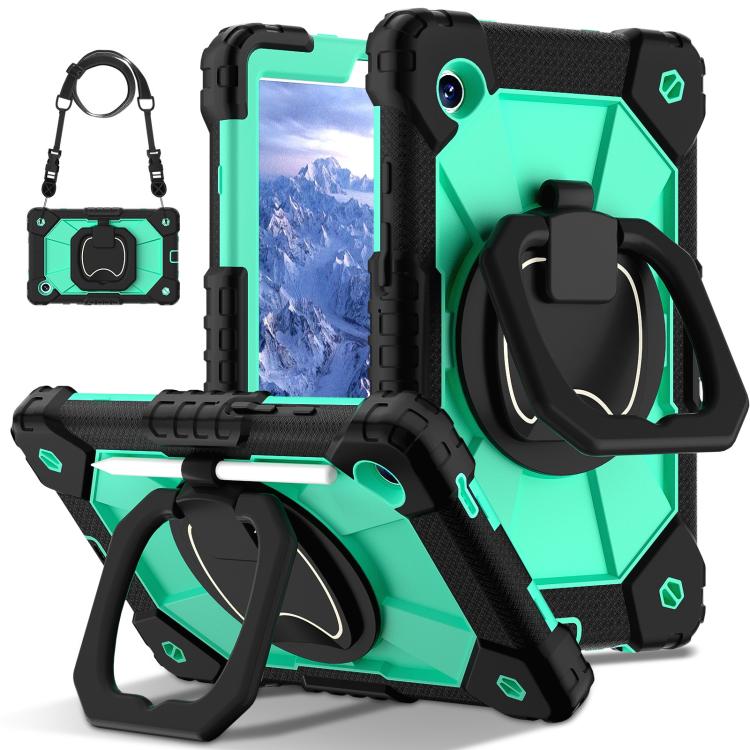 For Samsung Galaxy Tab A11 Contrast Color Robot Silicone Hybrid PC Tablet Case