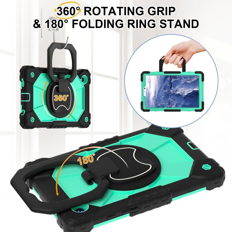 For Samsung Galaxy Tab A11 Contrast Color Robot Silicone Hybrid PC Tablet Case