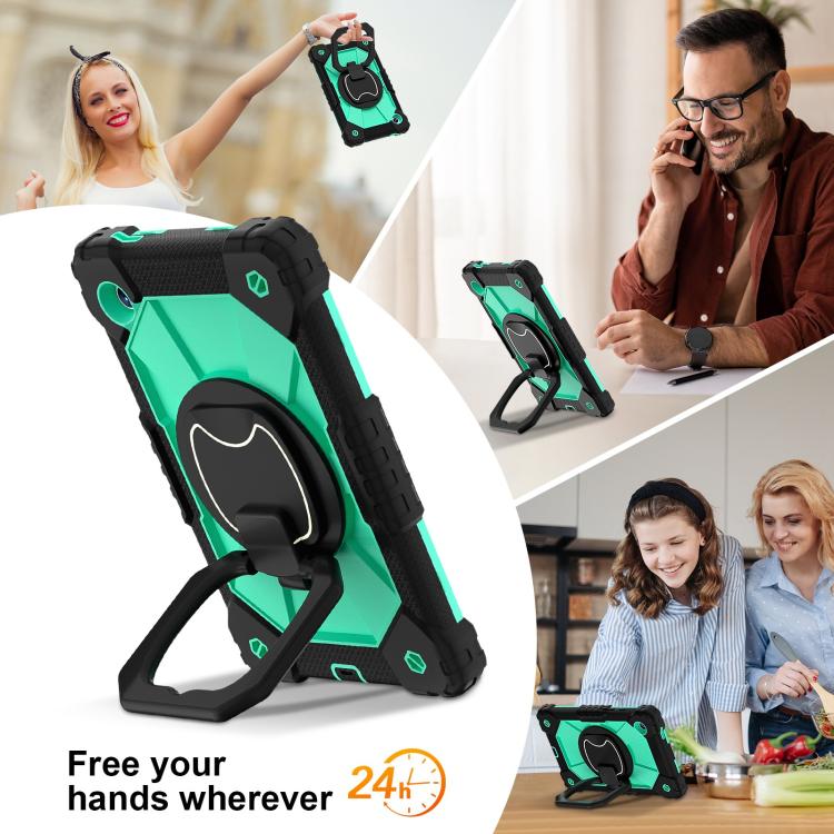 For Samsung Galaxy Tab A11 Contrast Color Robot Silicone Hybrid PC Tablet Case